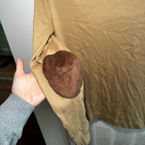 LAUREN RALPH LAUREN Vintage Polo Longsleeve Old Money Suede Elbow Top - Picture 5 of 6